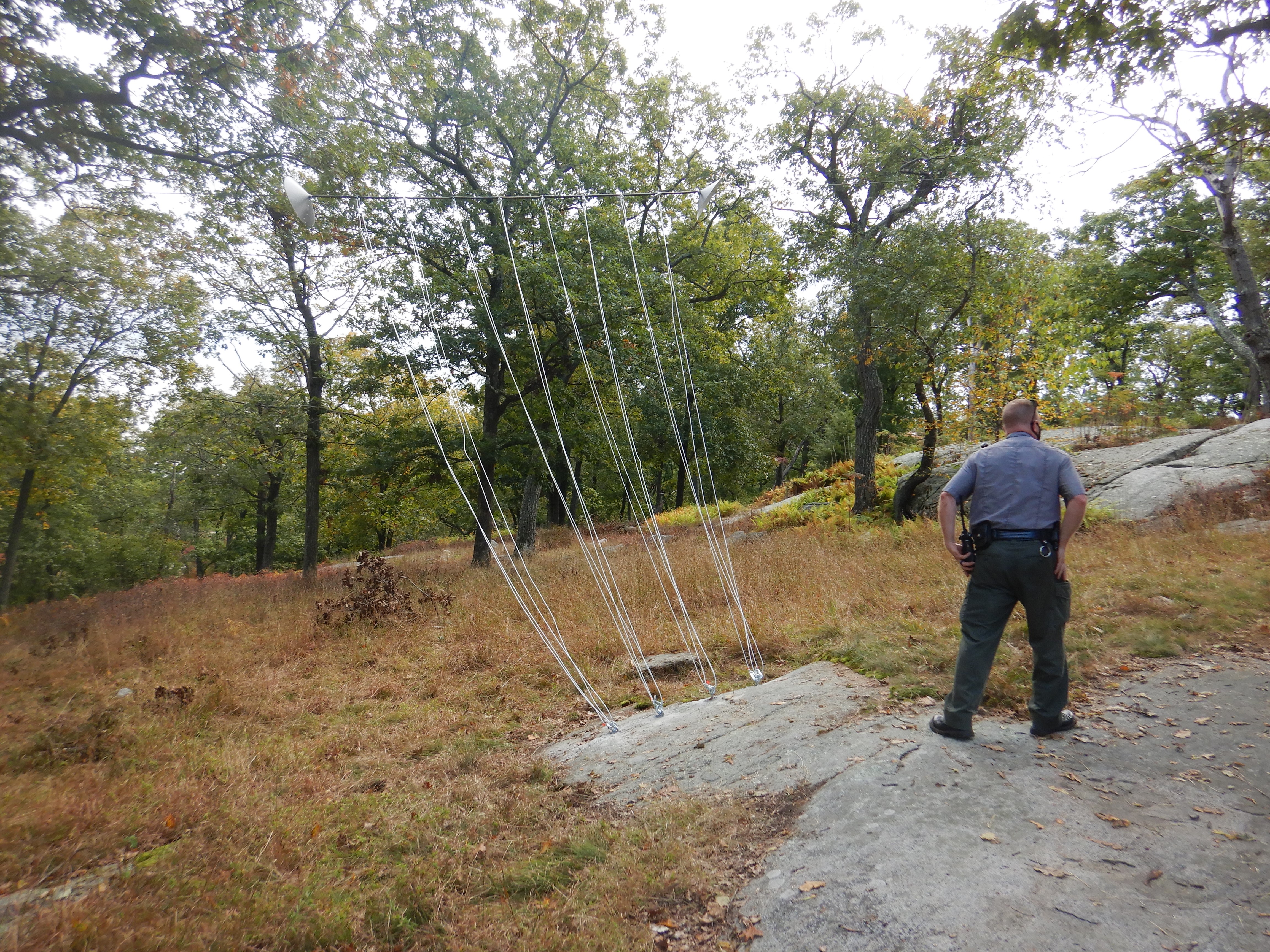 Bear cable installed by the Long Distance Trails Crew at Bare Rocks Shelter in Harriman State Park. Photo by Marty Costello.