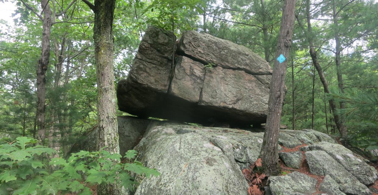 Balanced rock along the Highlands Trail - Photo by Daniel Chazin