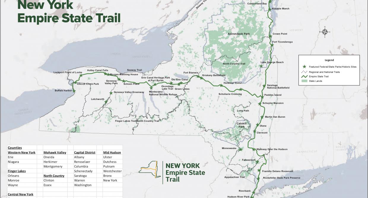 Map of the Proposed New York Empire State Trail.